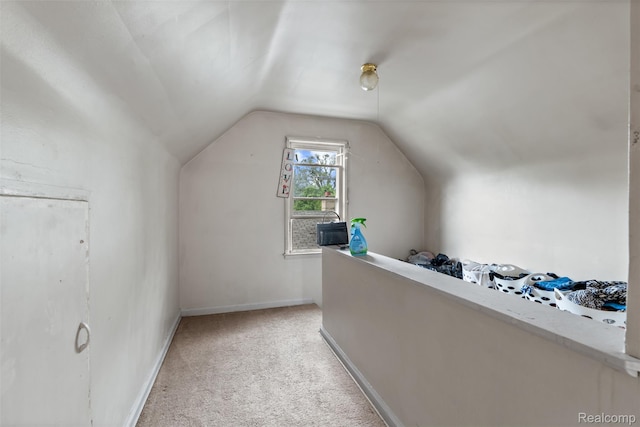20186 Monte Vista St, Detroit, MI 48221 - additional living space with light carpet, lofted ceiling, and baseboards