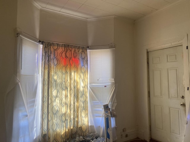 interior space featuring ornamental molding