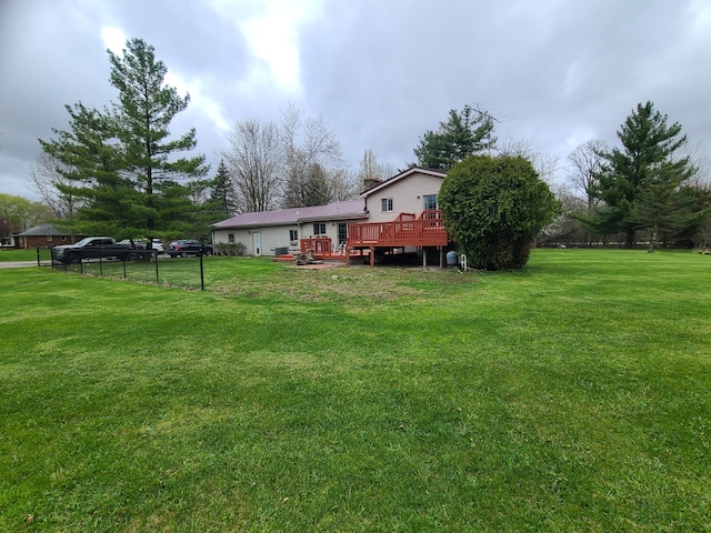 24800 Dayton Rd, Armada, MI 48005 - view of yard with a deck and fence