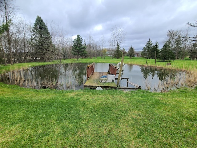 24800 Dayton Rd, Armada, MI 48005 - view of dock with a yard and a water view