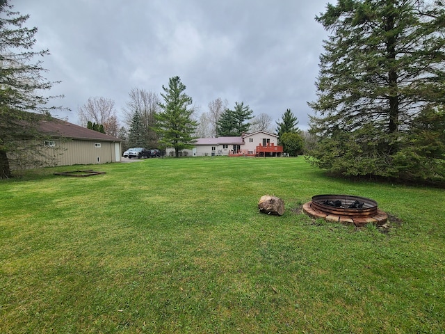24800 Dayton Rd, Armada, MI 48005 - view of yard featuring a fire pit