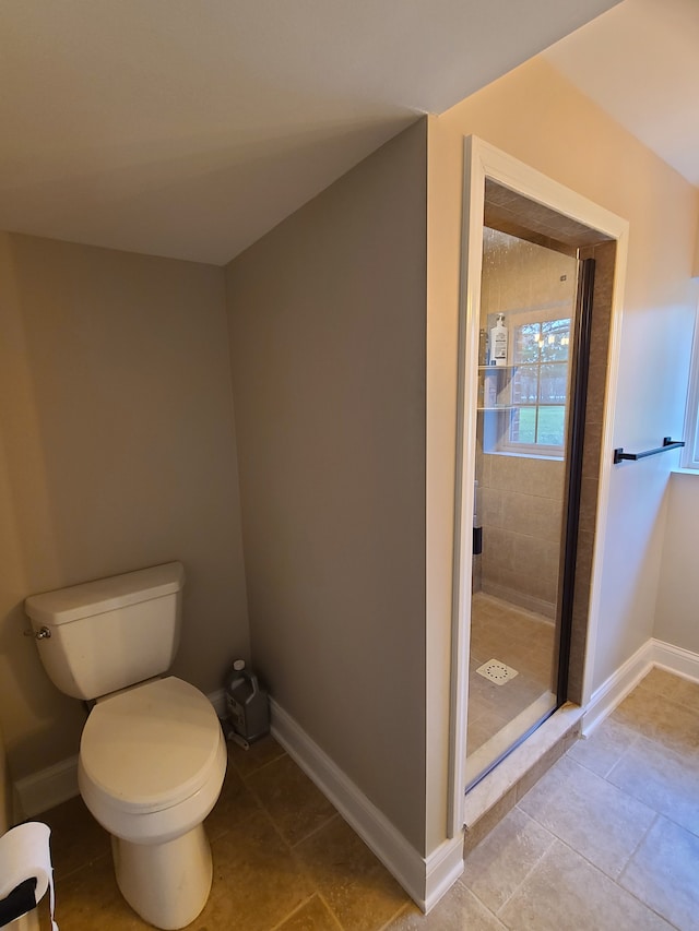 24800 Dayton Rd, Armada, MI 48005 - full bath with tile patterned floors, toilet, a stall shower, and baseboards