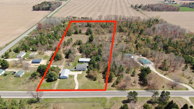 drone / aerial view featuring a rural view