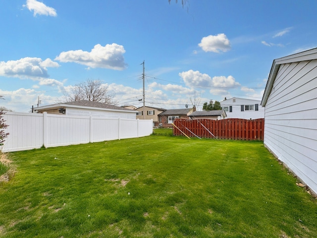 view of yard featuring fence