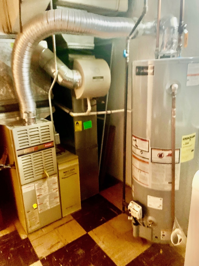 utilities featuring gas water heater