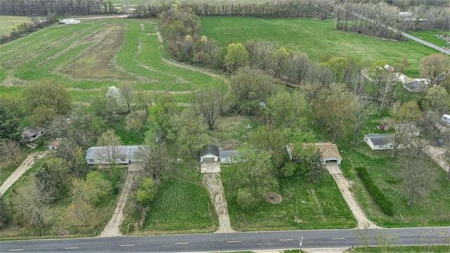aerial view featuring a rural view