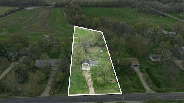 bird's eye view featuring a rural view