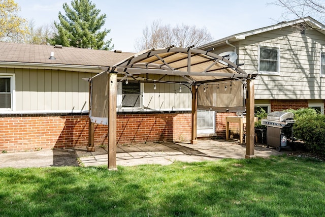 29742 Old Bedford St, Farmington Hills, MI 48331 - back of house with brick siding, a patio, and a lawn