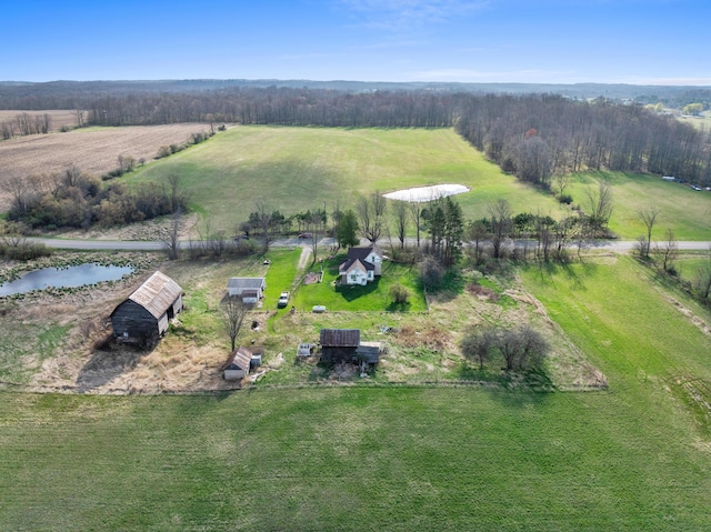 aerial view with a rural view