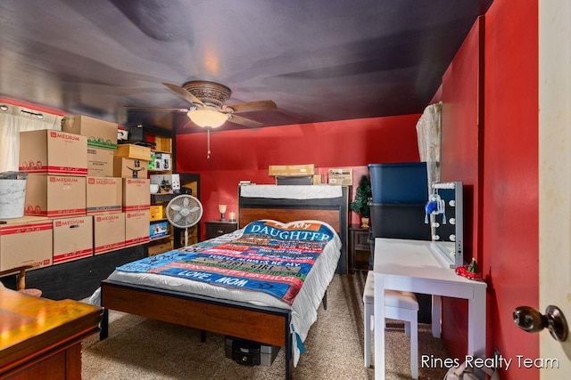 bedroom with carpet