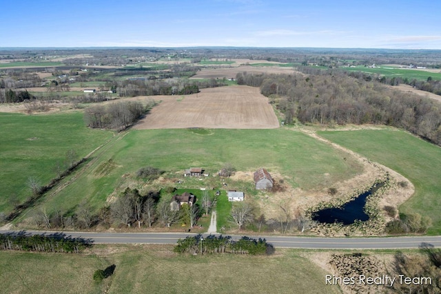 bird's eye view with a rural view