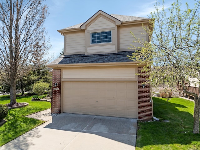 30701 Sandalwood Cir, Novi, MI 48377 - traditional-style home featuring a front yard, brick siding, and a garage