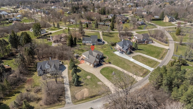 drone / aerial view with a residential view