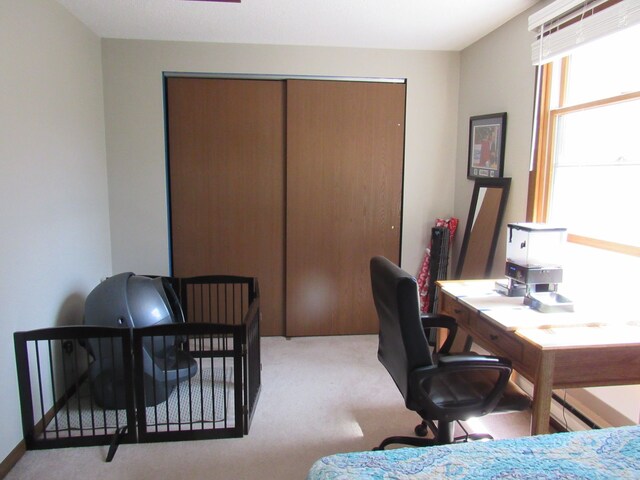 117 Vista Ct, Roscommon, MI 48653 - bedroom featuring light colored carpet and a closet