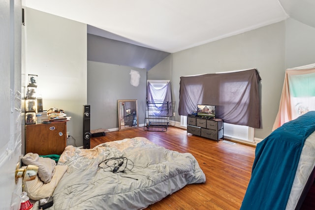 2602 Gratiot Ave, Port Huron, MI 48060 - bedroom featuring lofted ceiling, wood finished floors, visible vents, and baseboards