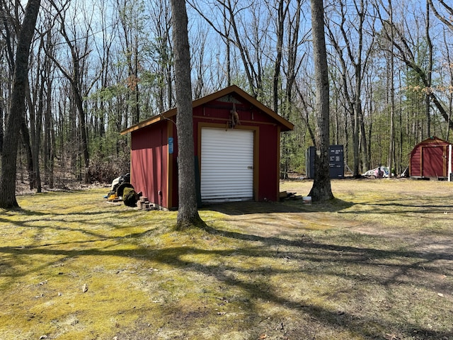 view of shed