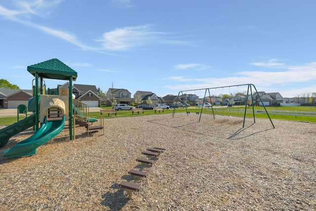 community play area featuring a residential view