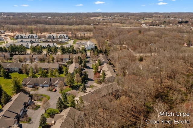 aerial view with a residential view