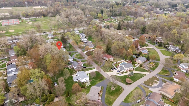 bird's eye view with a residential view