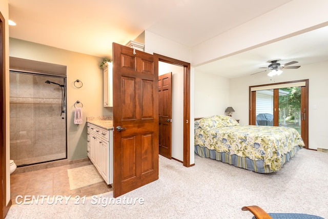 33 Ferro St, Sanford, MI 48657 - bedroom with ceiling fan, access to outside, and baseboards