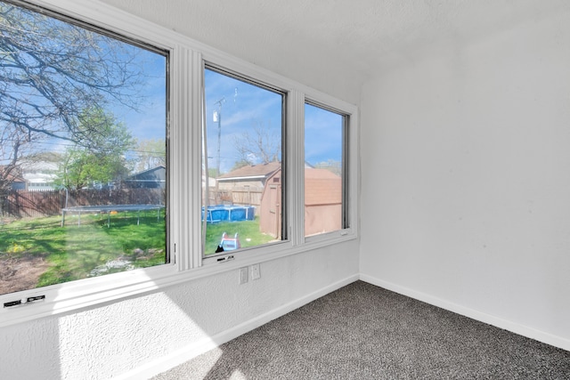 8127 Continental Ave, Warren, MI 48089 - empty room featuring baseboards, dark colored carpet, and a wealth of natural light