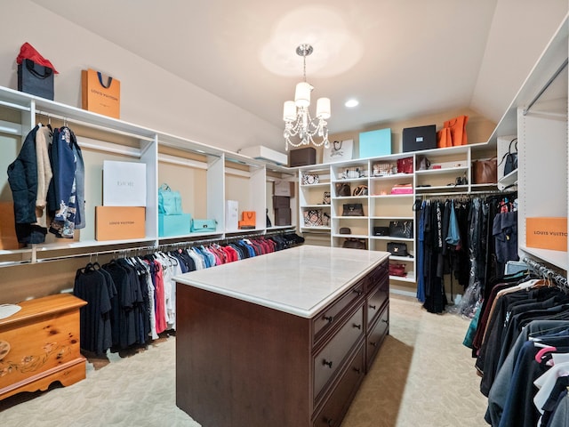 810 Highwood Dr, Bloomfield Hills, MI 48304 - spacious closet featuring a chandelier and light carpet