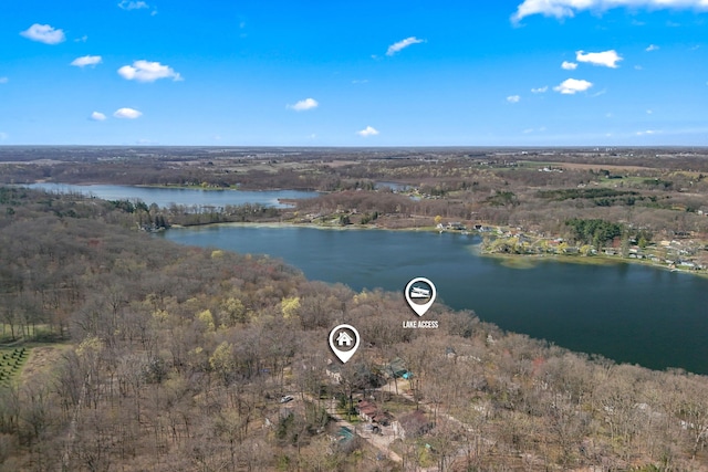 3553 Alpine Ct, Hillsdale, MI 49242 - birds eye view of property with a water view and a view of trees