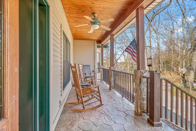 3553 Alpine Ct, Hillsdale, MI 49242 - balcony with a ceiling fan and covered porch