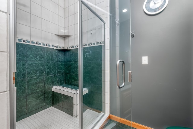 3553 Alpine Ct, Hillsdale, MI 49242 - full bath featuring a shower stall and tile patterned floors