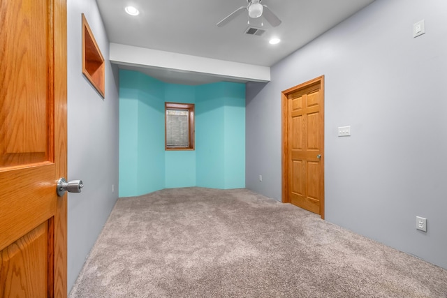 3553 Alpine Ct, Hillsdale, MI 49242 - carpeted empty room featuring recessed lighting, visible vents, and ceiling fan