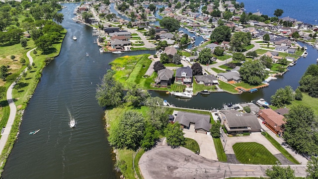 37337 Lakeshore Dr, Harrison Township, MI 48045 - drone / aerial view featuring a residential view and a water view