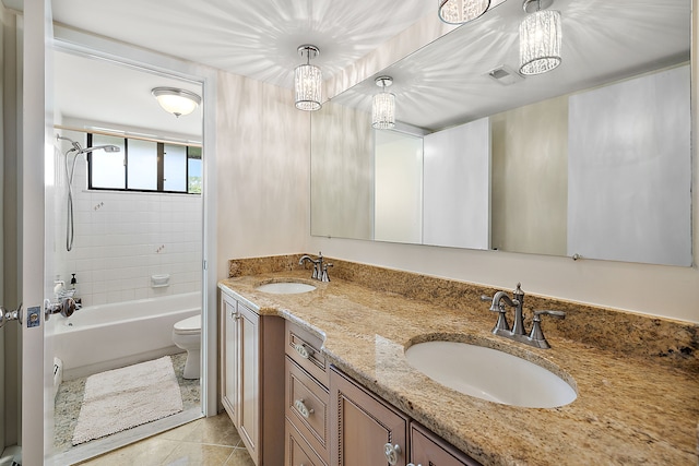 37337 Lakeshore Dr, Harrison Township, MI 48045 - full bath with visible vents, toilet, double vanity, and a sink