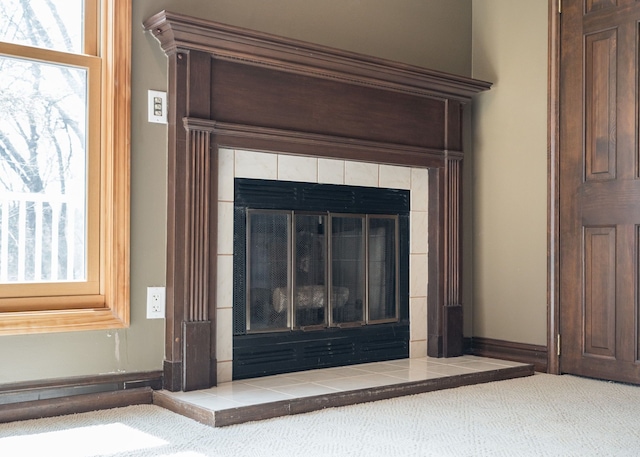 room details with a fireplace