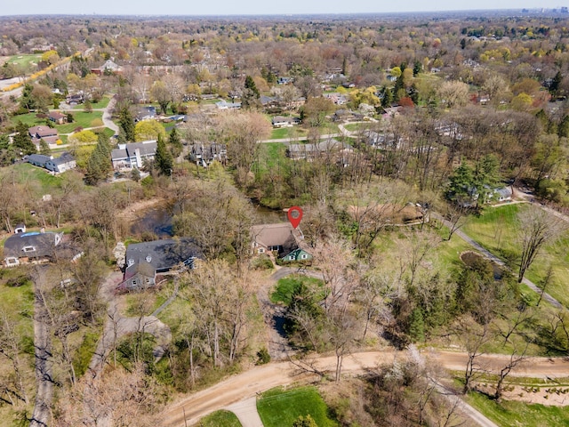 aerial view with a residential view
