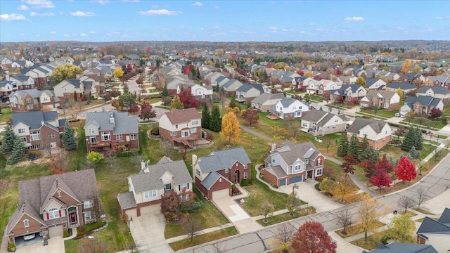 bird's eye view featuring a residential view