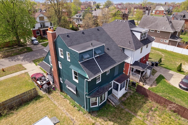 aerial view featuring a residential view