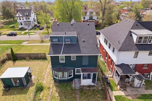 drone / aerial view with a residential view