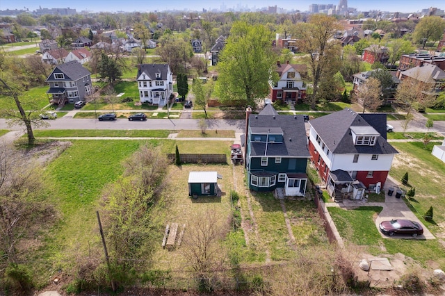 aerial view with a residential view