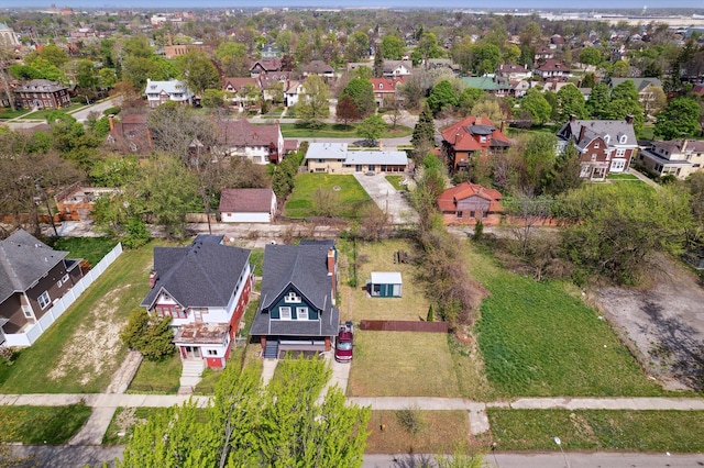 drone / aerial view with a residential view