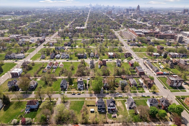 drone / aerial view featuring a city view