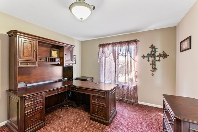 1355 Ridge View Ct, Grand Blanc, MI 48439 - home office with baseboards and dark colored carpet