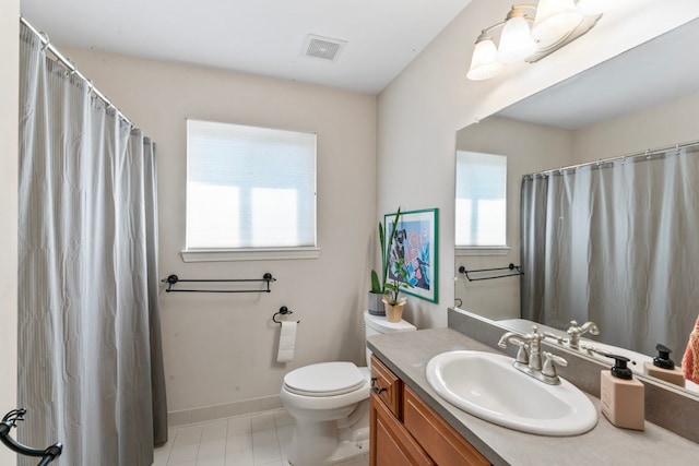 1355 Ridge View Ct, Grand Blanc, MI 48439 - bathroom with vanity, plenty of natural light, toilet, and visible vents