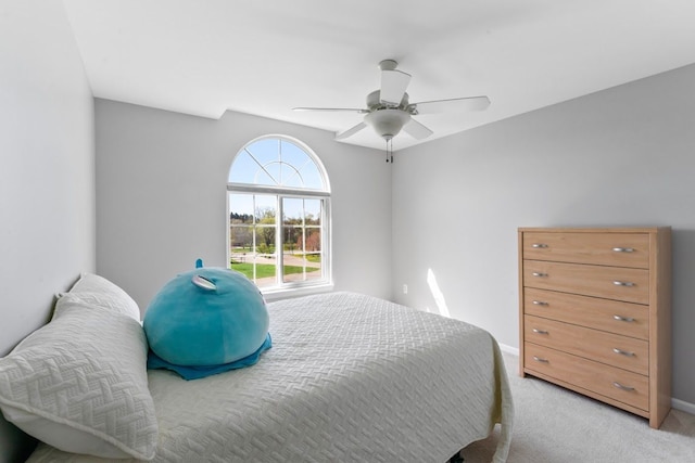 1355 Ridge View Ct, Grand Blanc, MI 48439 - bedroom with baseboards, ceiling fan, and light colored carpet