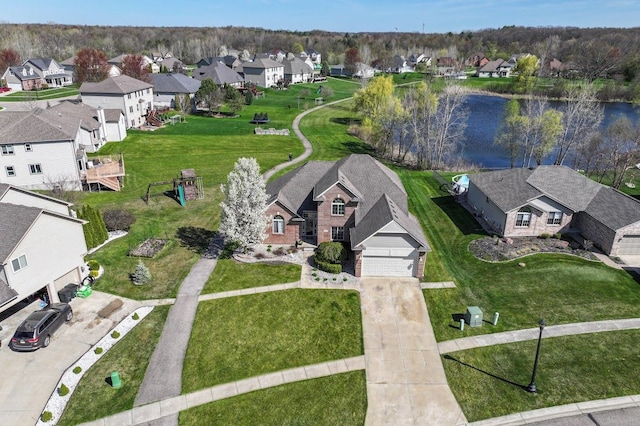 1355 Ridge View Ct, Grand Blanc, MI 48439 - birds eye view of property featuring a residential view and a water view