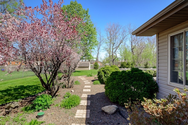 view of yard featuring fence