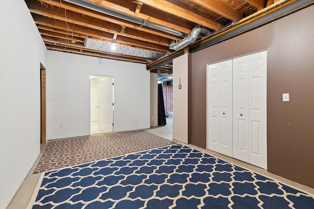 view of finished basement