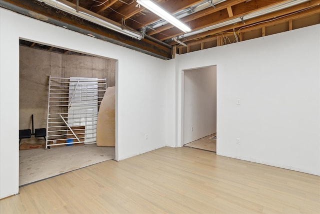 unfinished below grade area with wood finished floors