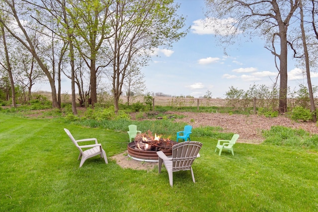 9730 Woodbend Dr, Saline, MI 48176 - view of yard featuring an outdoor fire pit