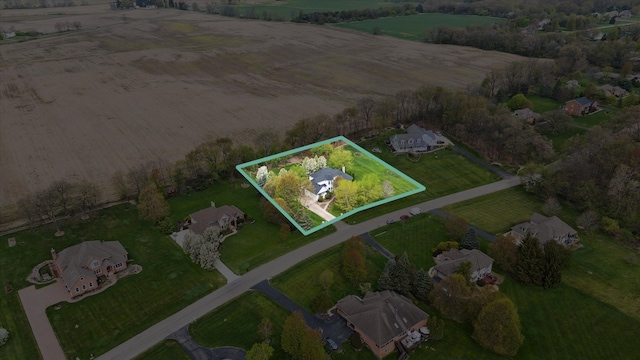 bird's eye view featuring a rural view