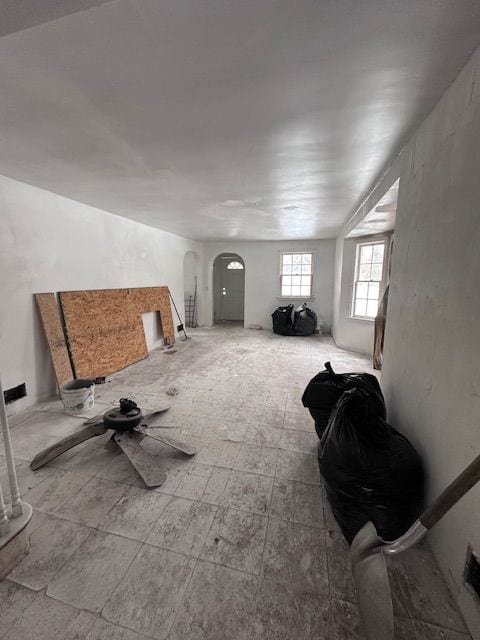 interior space featuring arched walkways